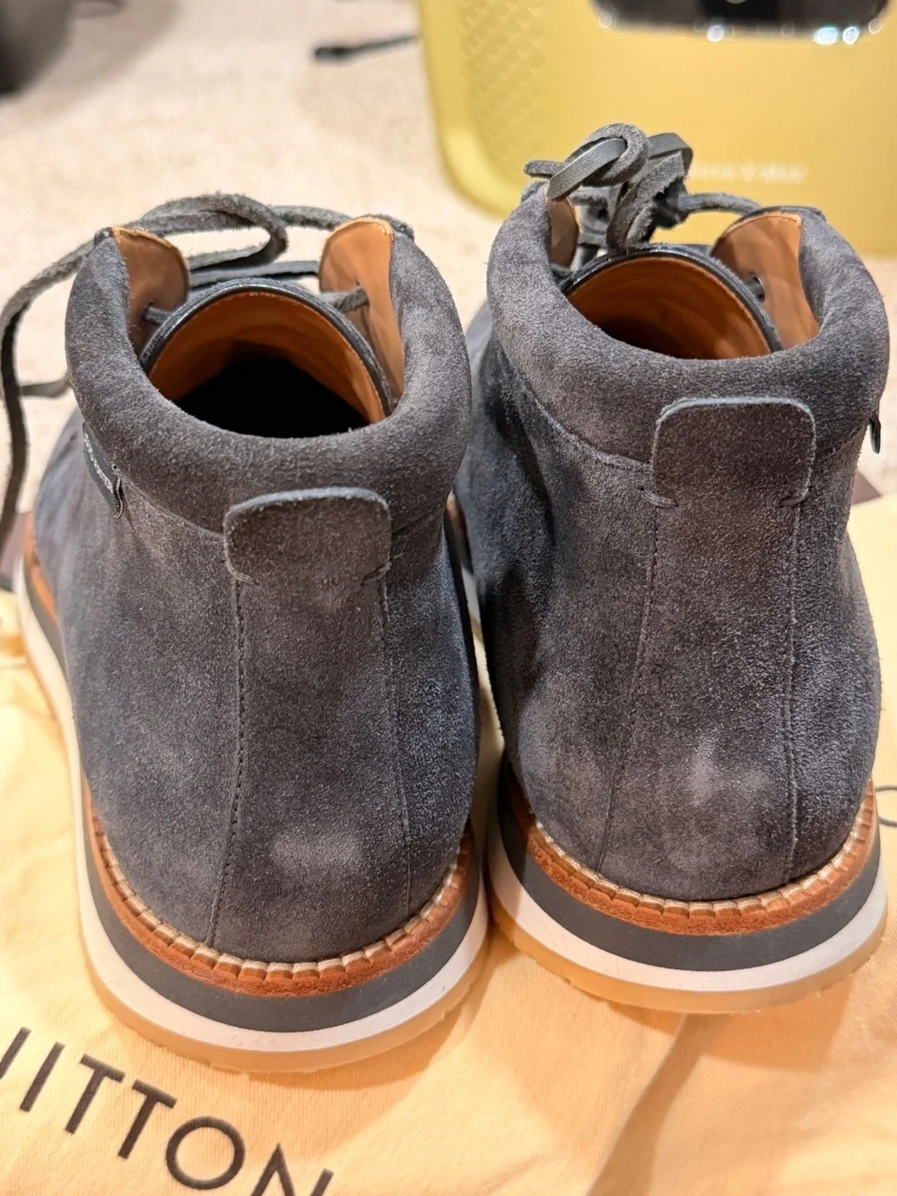 Louis Vuitton Men's Dark Gray Suede Chukka Boots